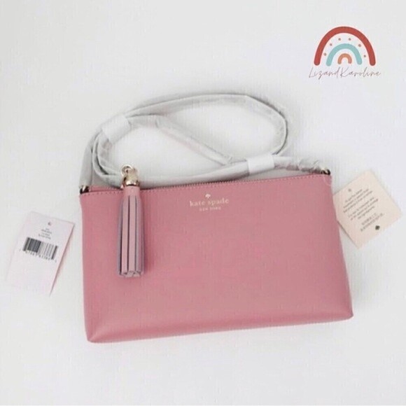 New! Kate Spade New York Ivy Street Amy Rose Lip Balm Pink Leather Crossbody Bag - Picture 1 of 10